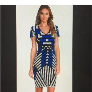 Blue and Black Body con Diane Von Furstenberg Lorraine dress